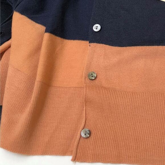 NEW Stitch Fix 41 Hawthorn Wool Blend Cardigan Sweater Womens Medium Color Block - Picture 6 of 8